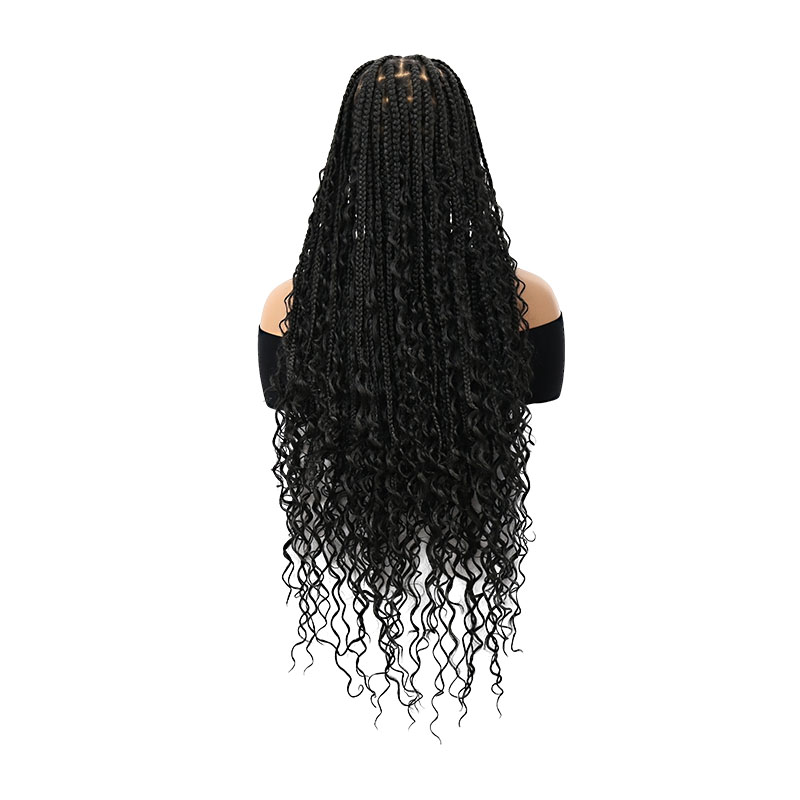 360° Handtied Full Lace Braided Wigs For Women Box Braid Wig With Baby Hair Knotless Boho Braided Wigs