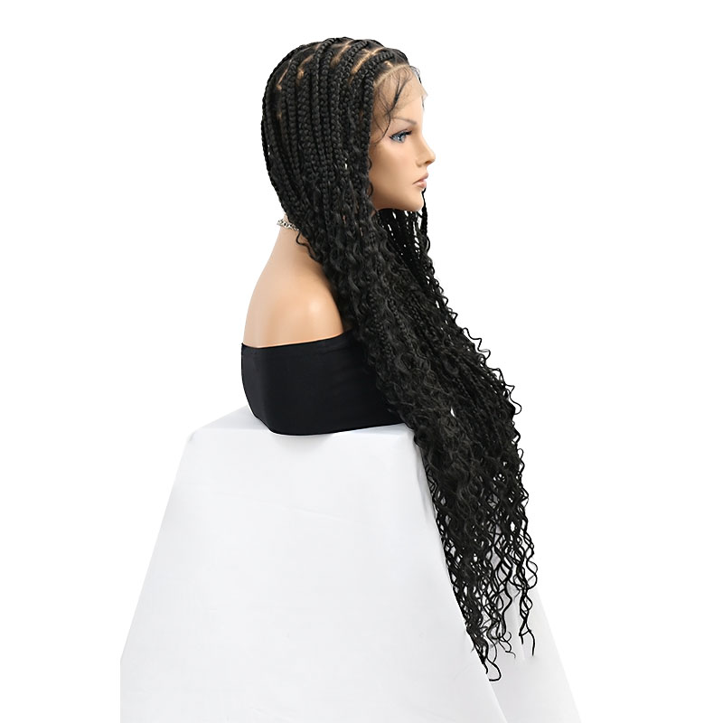 360° Handtied Full Lace Braided Wigs For Women Box Braid Wig With Baby Hair Knotless Boho Braided Wigs