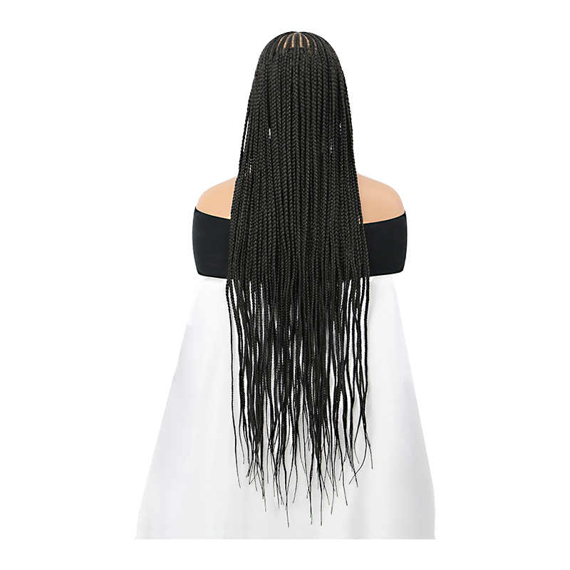 13X8 Lace Front Cornrow Braided Wigs for Women 36inches Synthetic Long braid lace wig with Natural Middle Parting