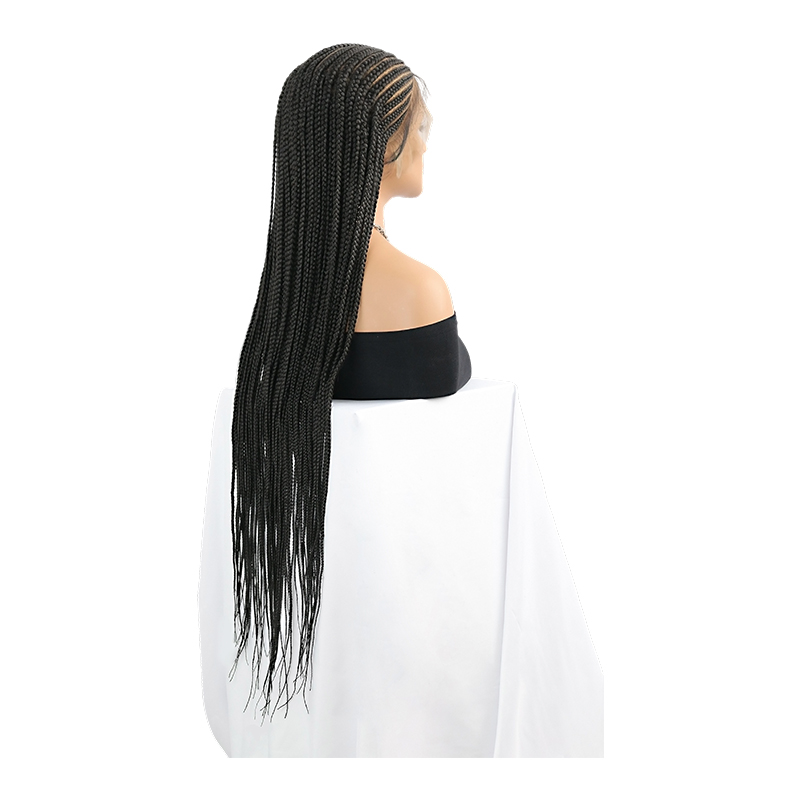 36 inch Cornrow Braided Wig for Black Women, 13x8 Box Braid Wigs with Baby Hair Natural Long Wigs 