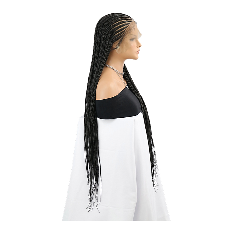 36 inch Cornrow Braided Wig for Black Women, 13x8 Box Braid Wigs with Baby Hair Natural Long Wigs 