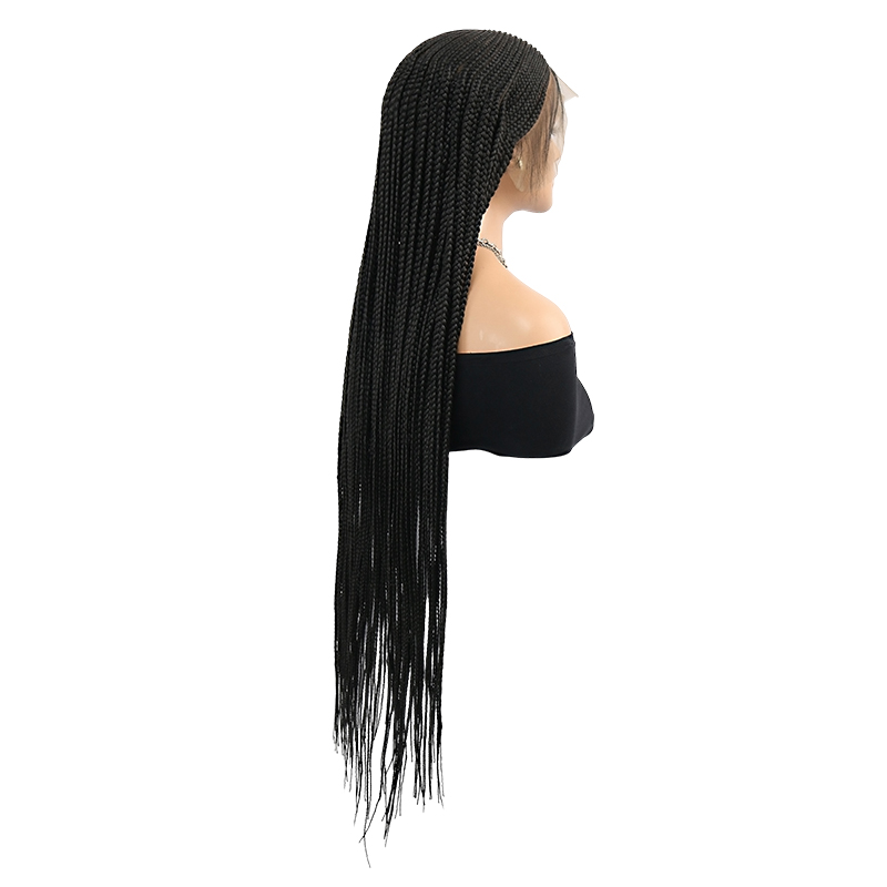 13X8 Lace Front Cornrow Braided Wigs for Women 36inches Synthetic Long braid lace wig with Natural Parting