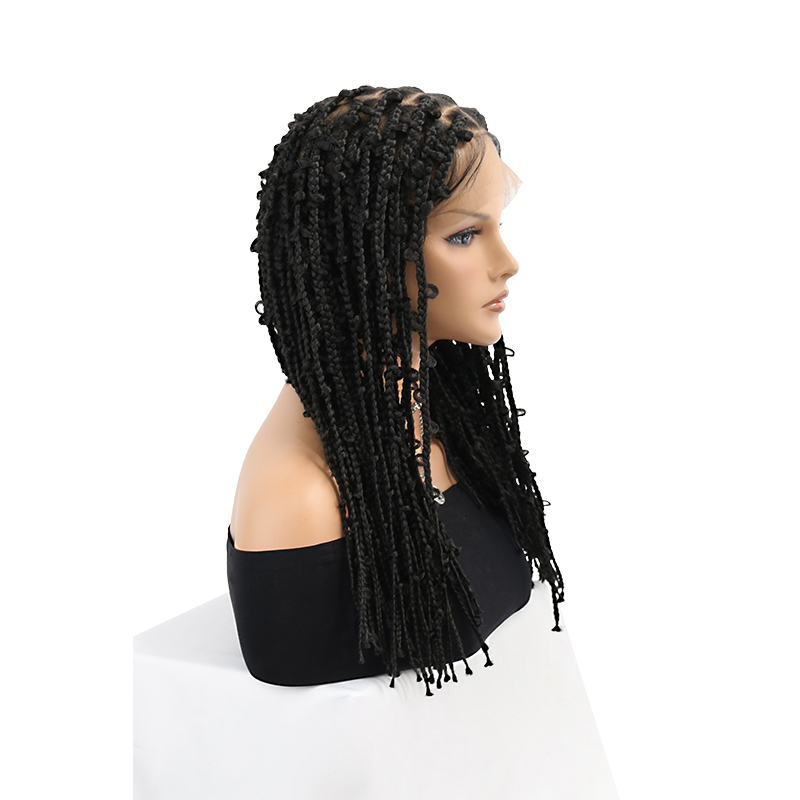 360° HD Full Lace Braided Wigs For Women Short Knotless Braided Wigs Butterfly Box Braid Wig With Baby Hair Shoulder Length Braided Lace Front Wigs Black