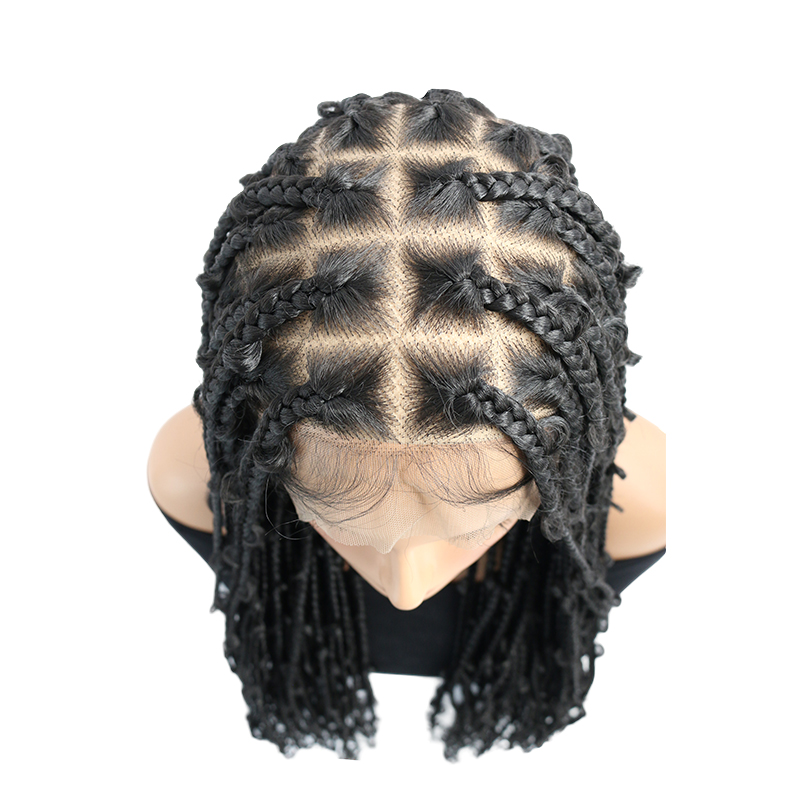 Knotless Braided Wigs 36'' Butterfly Locs Box Braids Wig Full Lace Braided Wigs With Baby Hair Braided Black Wig For Women