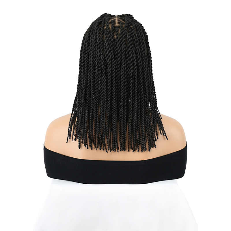 Single Full Lace Braided Wig – Micro Senegal Twist Braided Wig, Triangle Knotless Braided Wigs For Black Women