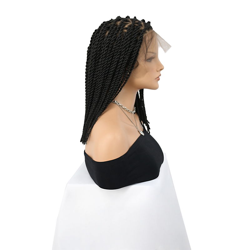 Single Full Lace Braided Wig – Micro Senegal Twist Braided Wig, Triangle Knotless Braided Wigs For Black Women