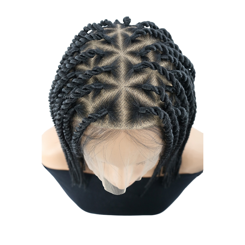 Single Full Lace Braided Wig – Micro Senegal Twist Braided Wig, Triangle Knotless Braided Wigs For Black Women