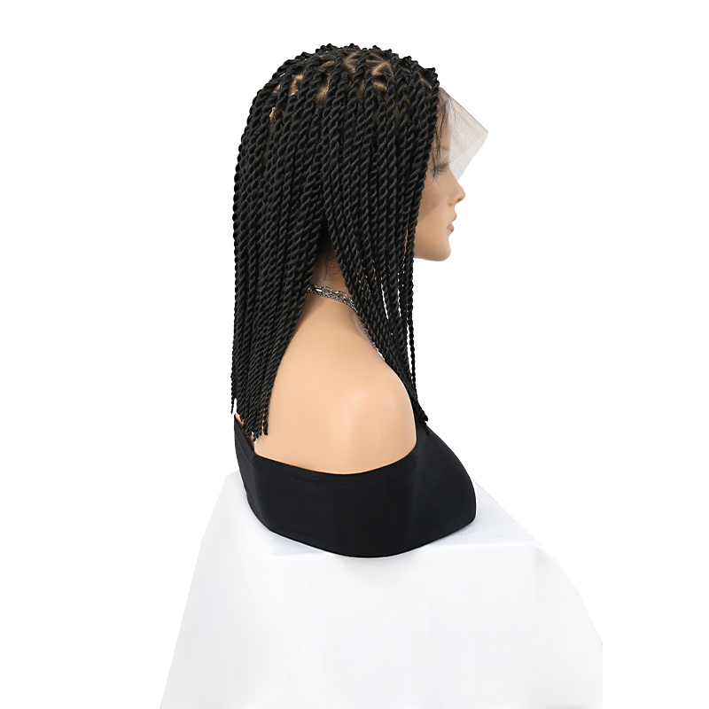 Single Full Lace Braided Wig – Micro Senegal Twist Braided Wig, Triangle Knotless Braided Wigs For Black Women