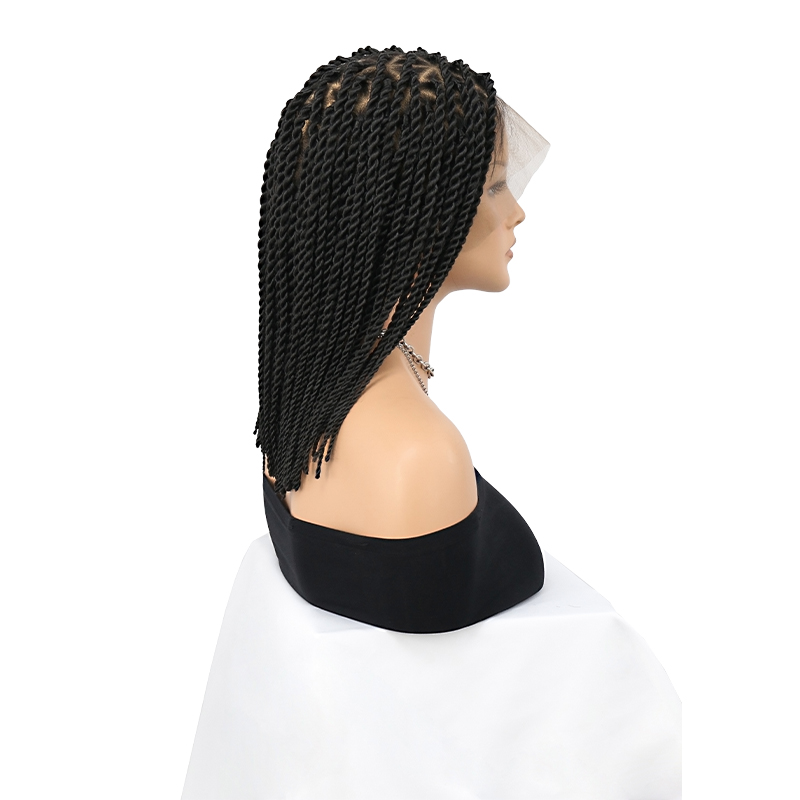 Single Full Lace Braided Wig – Micro Senegal Twist Braided Wig, Triangle Knotless Braided Wigs For Black Women