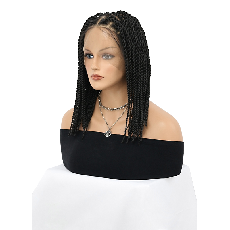 Single Full Lace Braided Wig – Micro Senegal Twist Braided Wig, Triangle Knotless Braided Wigs For Black Women